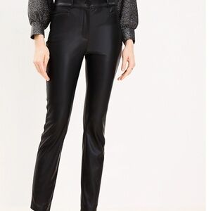 NWT LOFT Sutton Skinny Pants in Faux Leather (6)